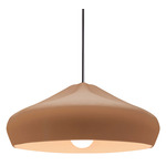 Radiance Crease Large Stem Hung Pendant - Polished Chrome / Adobe