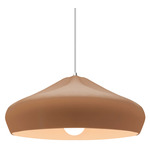 Radiance Crease Large White Cord Pendant - Polished Chrome / Adobe