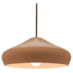 Radiance Crease Large Stem Hung Pendant - Dark Bronze / Adobe