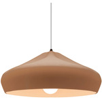 Radiance Crease Large White Cord Pendant - Dark Bronze / Adobe