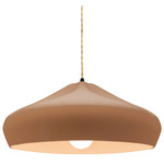 Radiance Crease Large Beige Twist Cord Pendant - Matte Black / Adobe