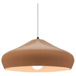Radiance Crease Large White Cord Pendant - Matte Black / Adobe