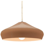 Radiance Crease Large Beige Twist Cord Pendant - Brushed Nickel / Adobe