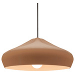 Radiance Crease Large Stem Hung Pendant - Brushed Nickel / Adobe