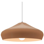 Radiance Crease Large White Cord Pendant - Brushed Nickel / Adobe