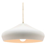 Radiance Crease Large Beige Twist Cord Pendant - Antique Brass / Bisque