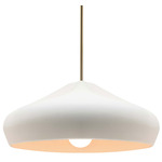 Radiance Crease Large Stem Hung Pendant - Antique Brass / Bisque