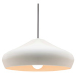 Radiance Crease Large Stem Hung Pendant - Polished Chrome / Bisque