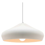 Radiance Crease Large White Cord Pendant - Polished Chrome / Bisque