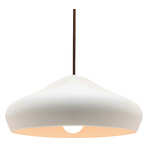 Radiance Crease Large Stem Hung Pendant - Dark Bronze / Bisque