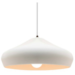 Radiance Crease Large White Cord Pendant - Dark Bronze / Bisque