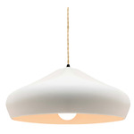 Radiance Crease Large Beige Twist Cord Pendant - Matte Black / Bisque