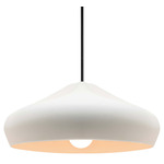 Radiance Crease Large Stem Hung Pendant - Matte Black / Bisque