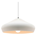 Radiance Crease Large White Cord Pendant - Matte Black / Bisque