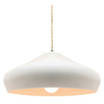 Radiance Crease Large Beige Twist Cord Pendant - Brushed Nickel / Bisque