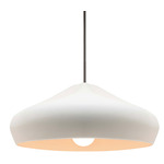 Radiance Crease Large Stem Hung Pendant - Brushed Nickel / Bisque