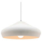 Radiance Crease Large White Cord Pendant - Brushed Nickel / Bisque
