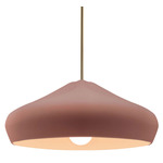Radiance Crease Large Stem Hung Pendant - Antique Brass / Canyon Clay