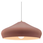 Radiance Crease Large White Cord Pendant - Antique Brass / Canyon Clay