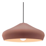 Radiance Crease Large Stem Hung Pendant - Polished Chrome / Canyon Clay