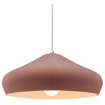 Radiance Crease Large White Cord Pendant - Polished Chrome / Canyon Clay