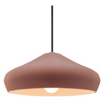 Radiance Crease Large Stem Hung Pendant - Matte Black / Canyon Clay