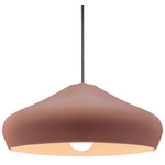 Radiance Crease Large Stem Hung Pendant - Brushed Nickel / Canyon Clay