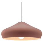 Radiance Crease Large White Cord Pendant - Brushed Nickel / Canyon Clay