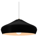 Radiance Crease Large White Cord Pendant - Antique Brass / Carbon