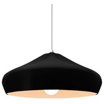 Radiance Crease Large White Cord Pendant - Polished Chrome / Carbon