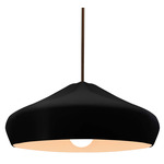 Radiance Crease Large Stem Hung Pendant - Dark Bronze / Carbon