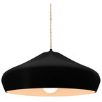 Radiance Crease Large Beige Twist Cord Pendant - Matte Black / Carbon