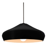 Radiance Crease Large Stem Hung Pendant - Matte Black / Carbon