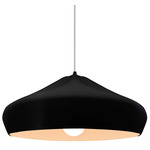 Radiance Crease Large White Cord Pendant - Matte Black / Carbon