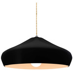 Radiance Crease Large Beige Twist Cord Pendant - Brushed Nickel / Carbon