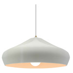 Radiance Crease Large White Cord Pendant - Antique Brass / Matte White