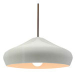 Radiance Crease Large Stem Hung Pendant - Dark Bronze / Matte White