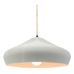 Radiance Crease Large Beige Twist Cord Pendant - Matte Black / Matte White