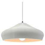 Radiance Crease Large White Cord Pendant - Matte Black / Matte White