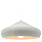 Radiance Crease Large White Cord Pendant - Brushed Nickel / Matte White