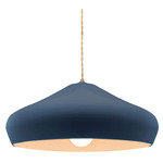 Radiance Crease Large Beige Twist Cord Pendant - Antique Brass / Midnight Sky