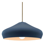 Radiance Crease Large Stem Hung Pendant - Antique Brass / Midnight Sky