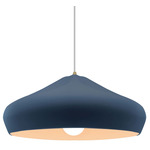 Radiance Crease Large White Cord Pendant - Antique Brass / Midnight Sky