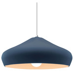 Radiance Crease Large White Cord Pendant - Polished Chrome / Midnight Sky