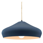 Radiance Crease Large Beige Twist Cord Pendant - Matte Black / Midnight Sky