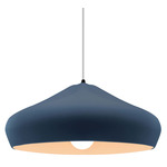 Radiance Crease Large White Cord Pendant - Matte Black / Midnight Sky