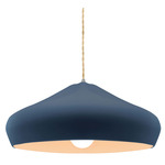 Radiance Crease Large Beige Twist Cord Pendant - Brushed Nickel / Midnight Sky