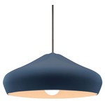 Radiance Crease Large Stem Hung Pendant - Brushed Nickel / Midnight Sky