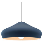 Radiance Crease Large White Cord Pendant - Brushed Nickel / Midnight Sky