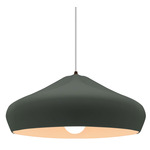 Radiance Crease Large White Cord Pendant - Dark Bronze / Pewter Green